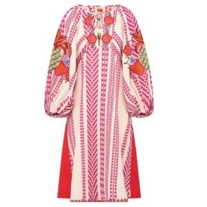 FARM Rio Jacquard Embroidered Pink MIDI Dress